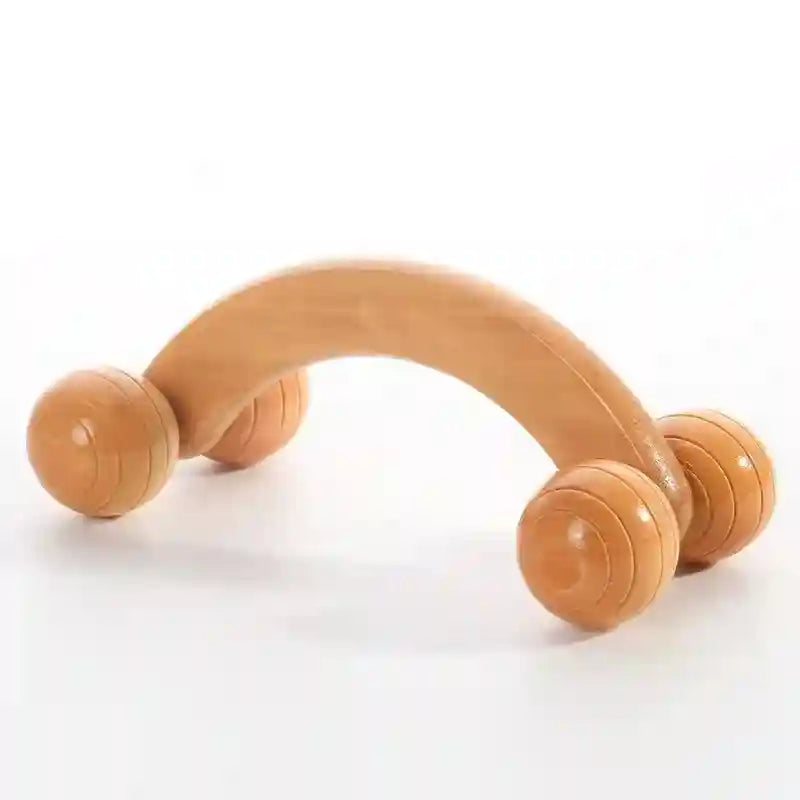 Wooden Massage Roller for Back & Neck Relief | Manual Deep Tissue Tool Massage Roller Shape-S Tidesmit