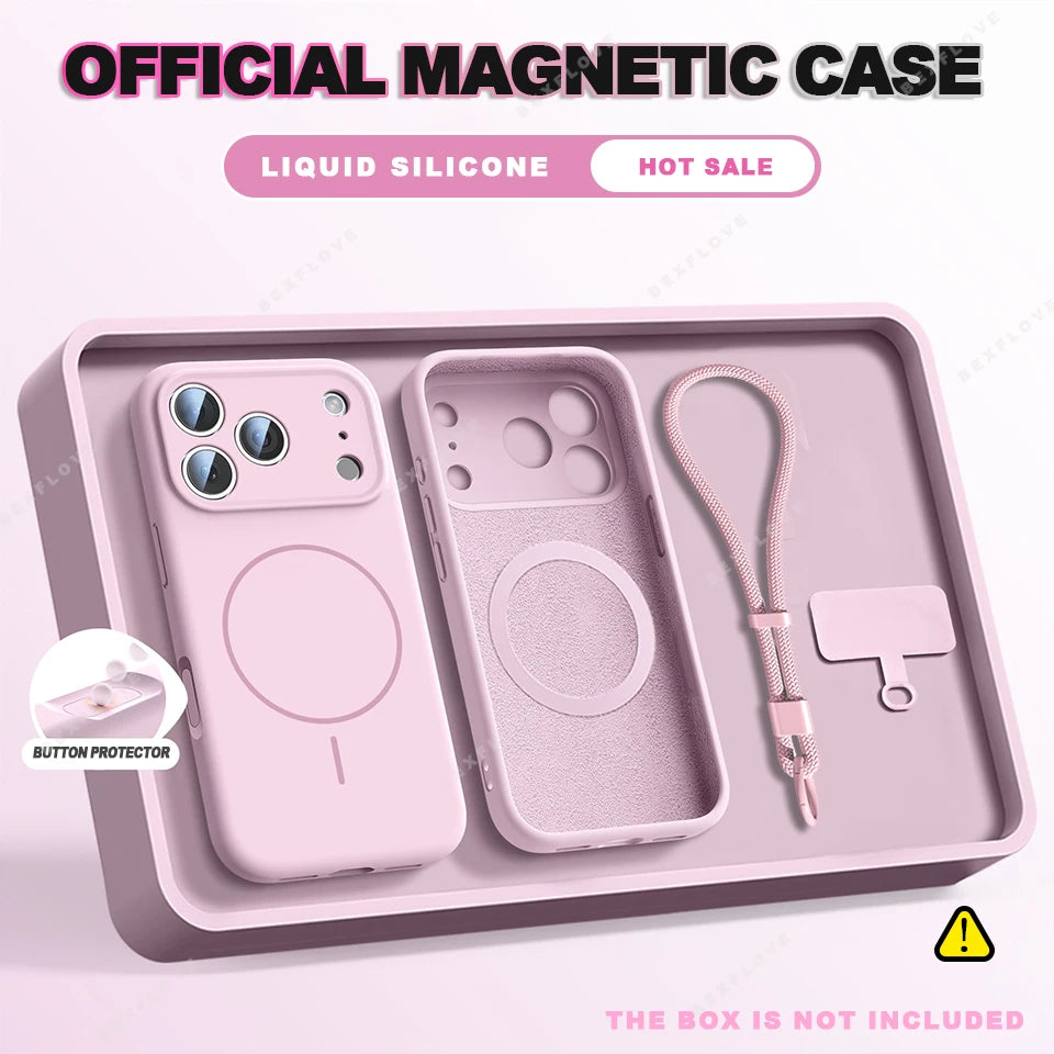 Magnetic iPhone Case with Wrist Strap – Slim Shock-Absorbing Cover Tidesmit