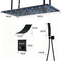 Ceiling Mounted Thermostatic Shower System, LED Rainfall Shower Head with Waterfall Spout & Handheld Sprayer, 3 Function Concealed Constant Temperature Anti-Scald Bathroom Shower Faucet Set