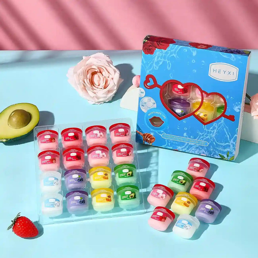 Fruit Lip Balm Set: 16pc Moisturizing Lip Care Kit for Dry Lips Lip Care Tidesmit