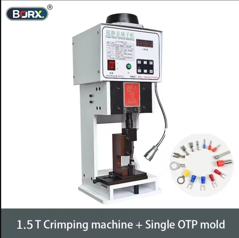 1.5T crimping machine with single OTP mold, pressing head and terminal tools