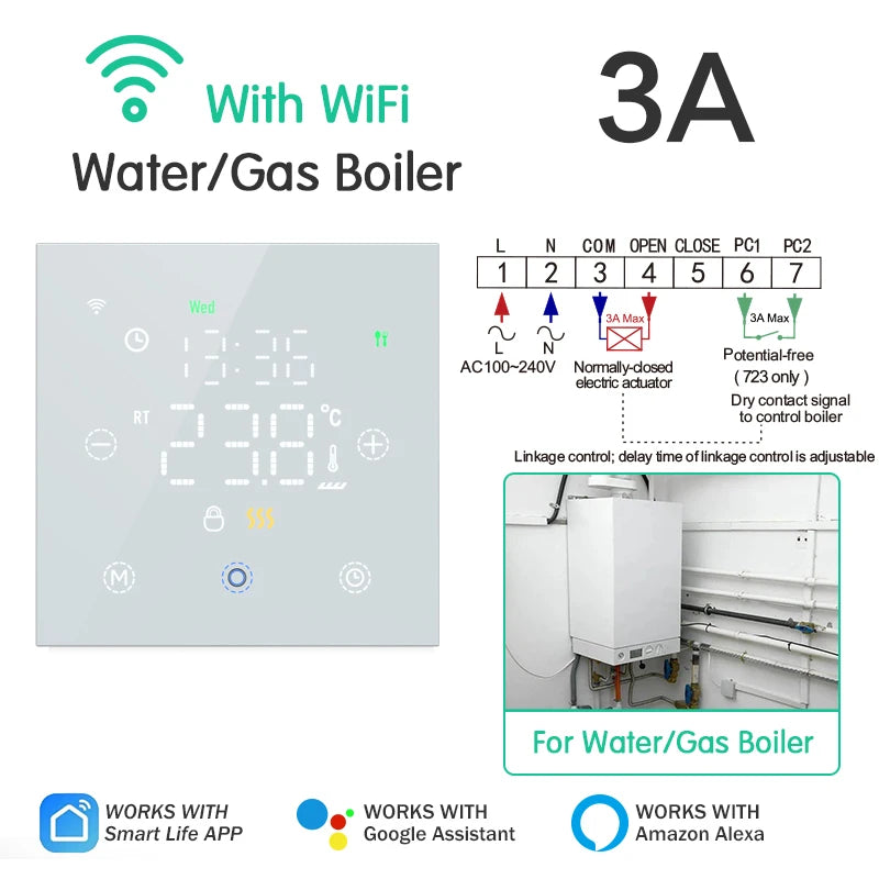 Smart Thermostat Tuya WiFi for Water/Electric Floor Heating Gas Boiler Remote Temperature Controller Alexa Google Yandex Voice