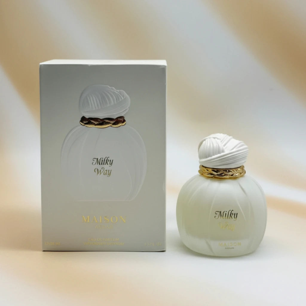 Milky Way Maison Alhambra 100ml EDP: Unisex perfume with milk, caramel, plum, vanilla, tonka, and sandalwood notes.