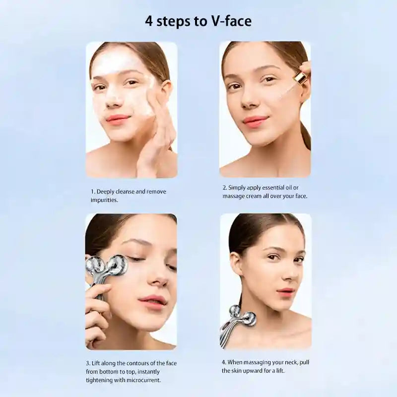 Y Shape Gua Sha Face Roller Set | Stainless Steel Home Spa Massager Relaxation Treatment Tidesmit