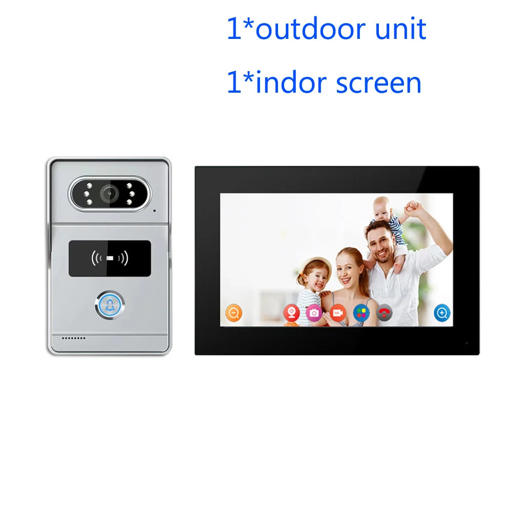 Wireless Wifi Video Doorbell System 1080P Doorphone Door Camera 7 Inch Touch Screen Video Intercom