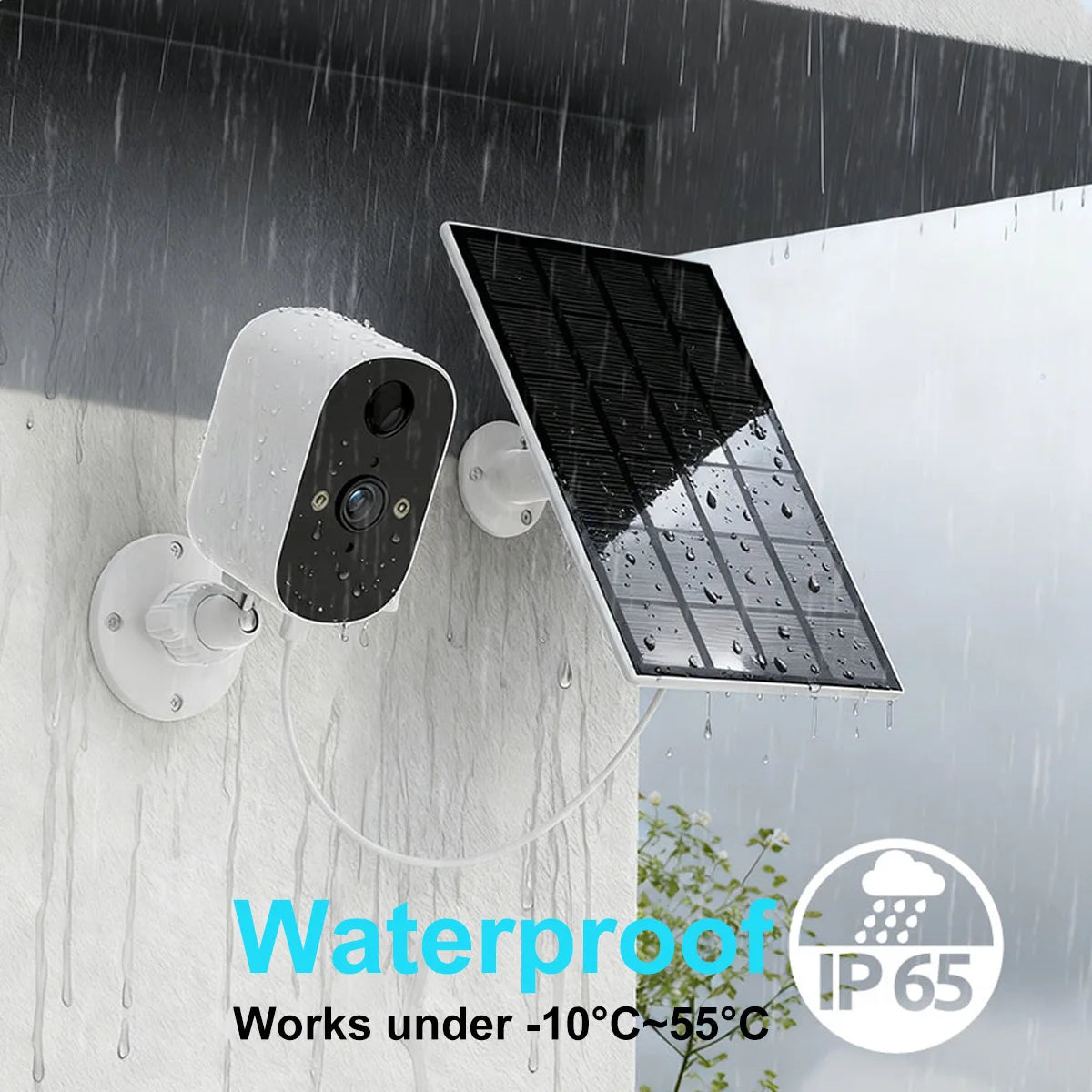 1080P WiFi Camera Outdoor Solar Battery Wireless Solar Powered Security Camera AI Motion Detection 2-Way Audio Night Vision