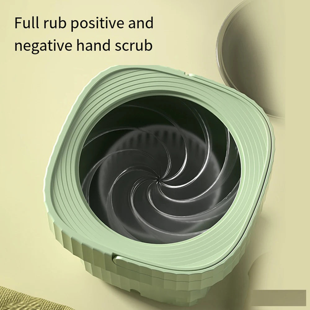 Tidesmit portable mini washing machine showing drain basket feature for small loads and travel use
