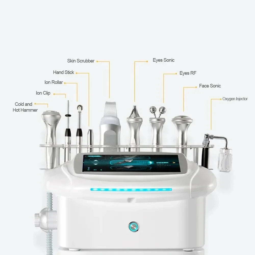 9-in-1 Hydra Facial Machine: Professional Oxygen Jet Skin Care System Massage Chairs Tidesmit