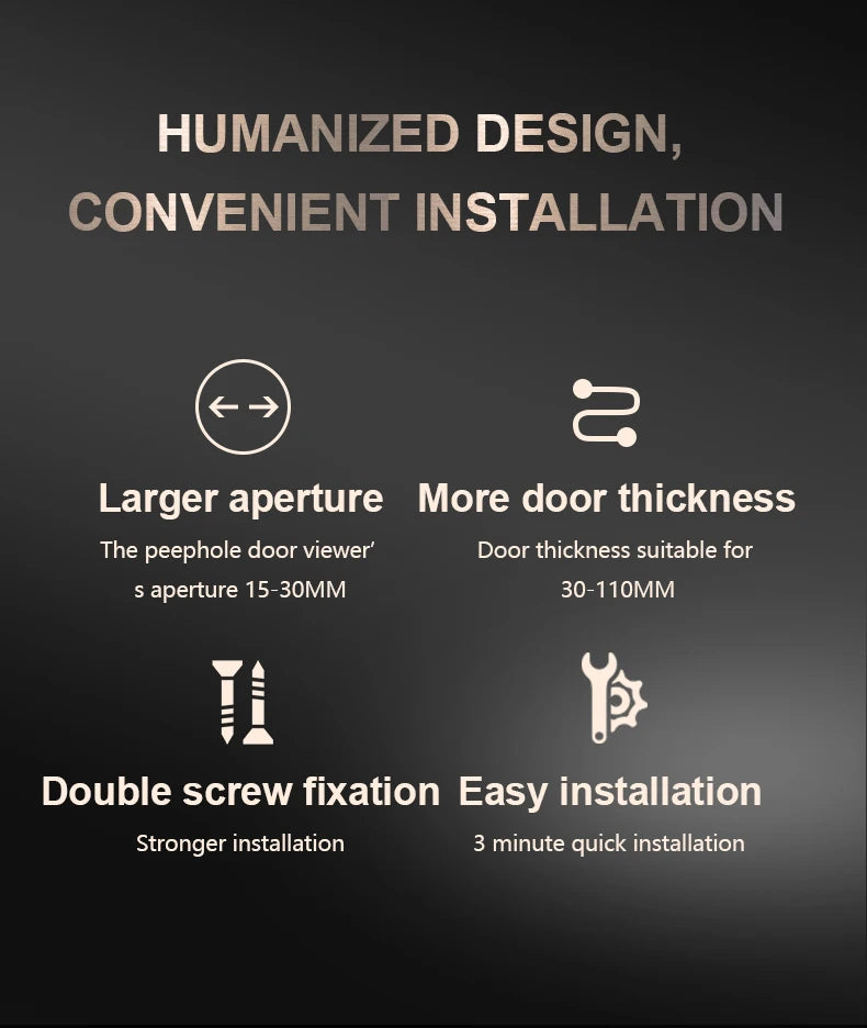 Smart tuya APP security protection optical electronic cat eye wireless wifi video surveillance system visitor reminder doorbell