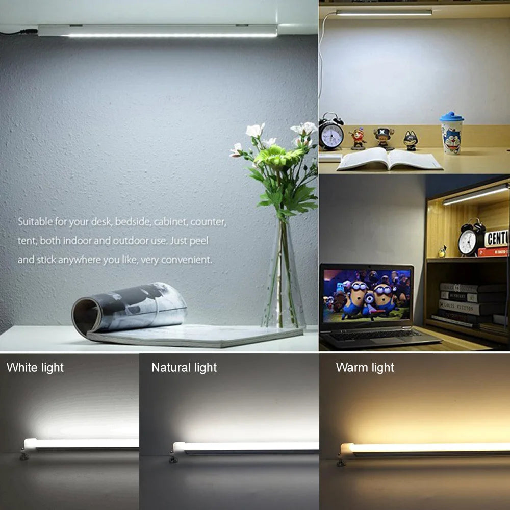 USB LED Night Light Bar 5V LED Strip for the Kitchen Aluminum Lamp Bar for Under Cabinet Indoor Lighting Push Switch