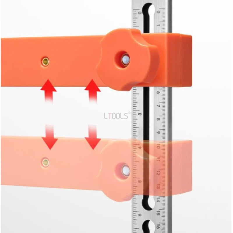 Double Axis Magnetic Drawer Slide Installation Jig - Cabinet Drawer Slide Mounting Template Positioning Tool for Hole Drilling