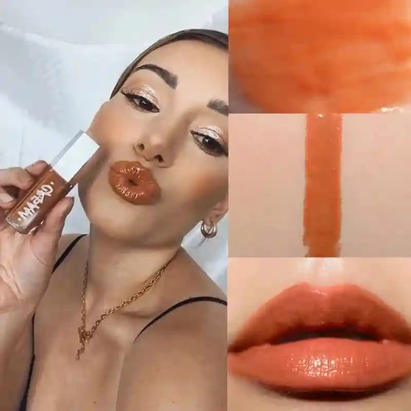 Tidesmit transparent lip gloss with multicolor glitter and plumping effect for shiny face makeup look