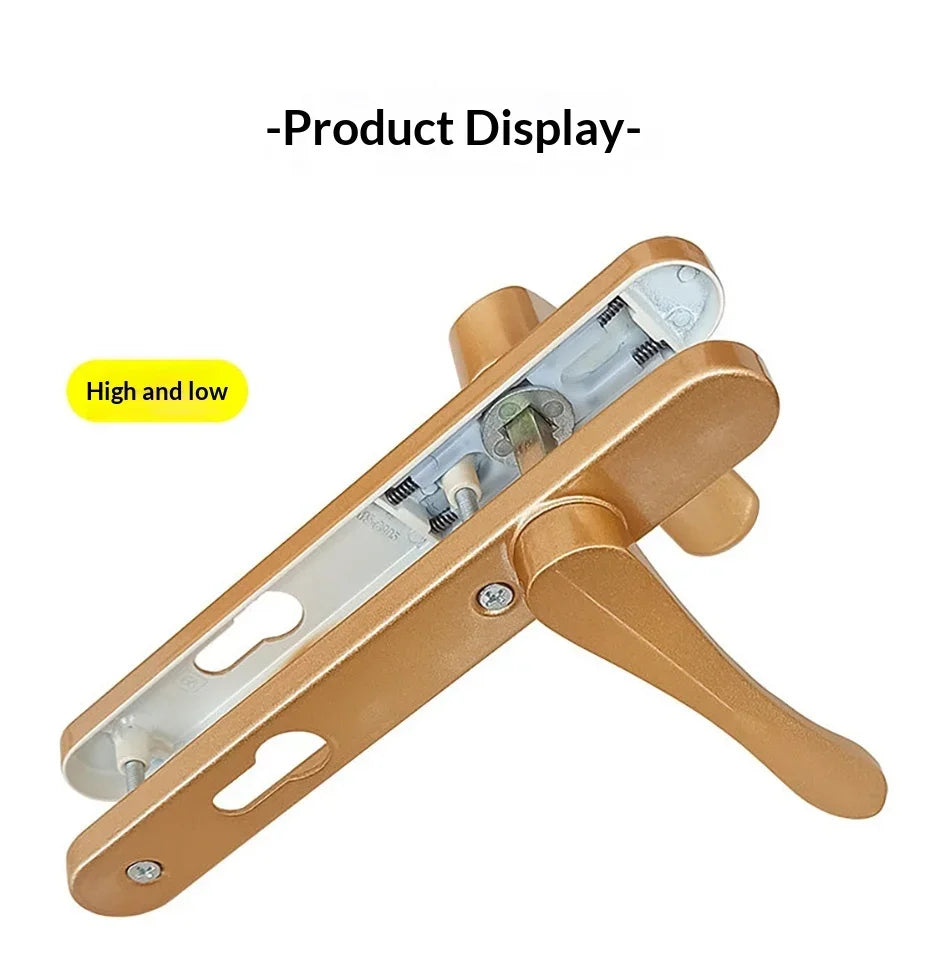Thermal‑Break Aluminum Swing Door Ultra‑Thin Handle Lock for Aluminum Alloy Double Door Diamond‑Mesh Screen Door Hardware