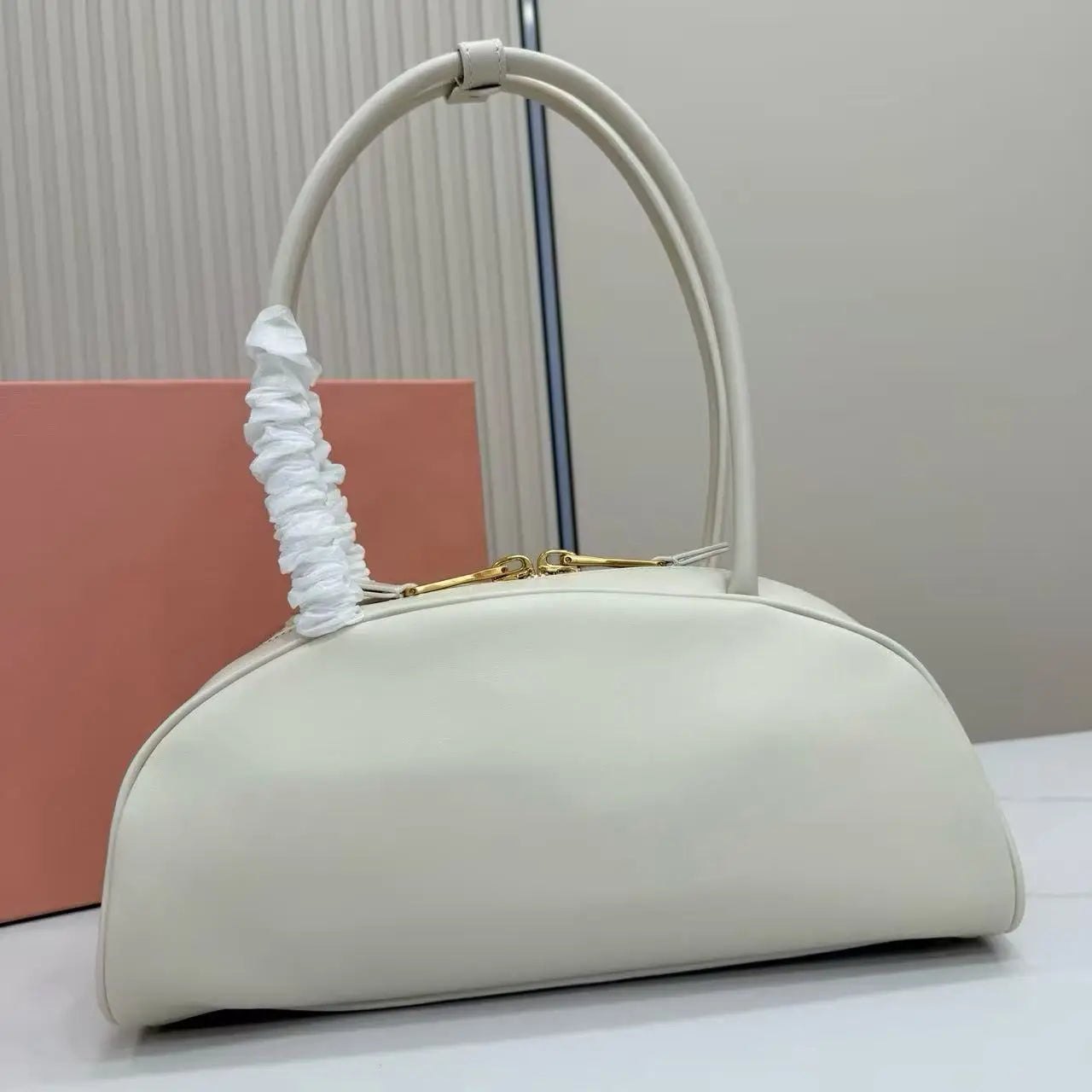 High end genuine leather women's handbag luxurious top cowhide armpit bag soft and soft large capacity shoulder bag bowling bag