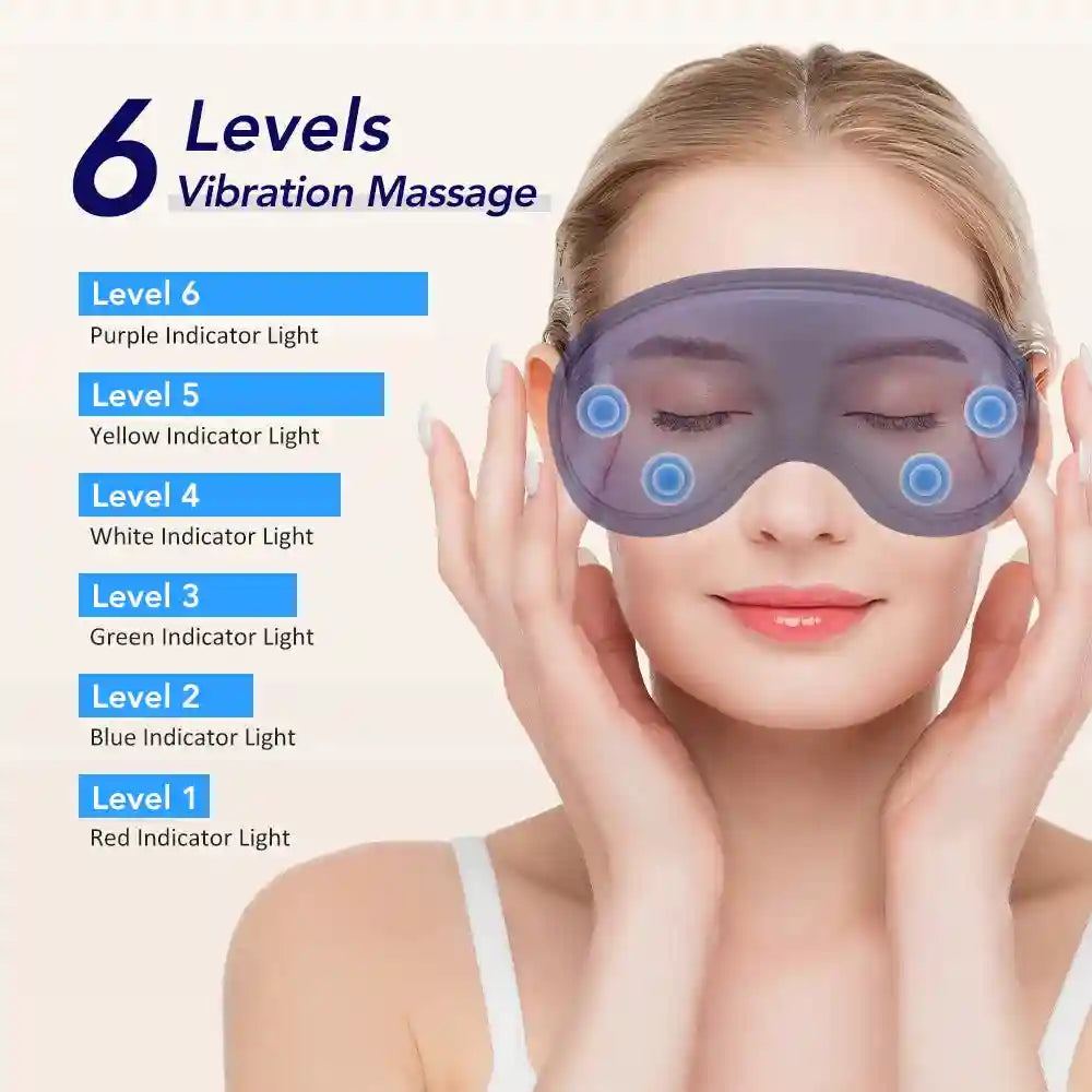 Electric Steam Eye Mask with 3D Vibration Massage - Blue Eye Massage Instrument Tidesmit
