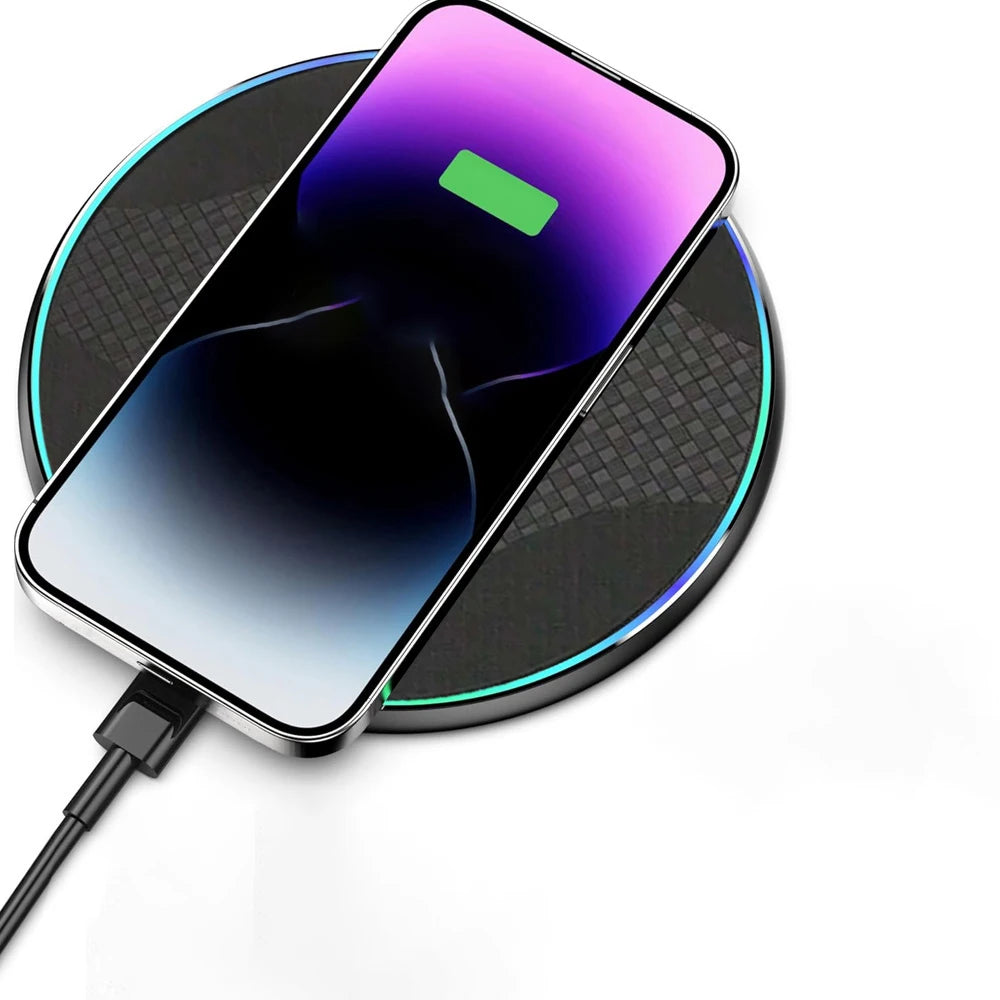Fast Wireless Charger Pad - Qi Certified for iPhone and Samsung Tidesmit