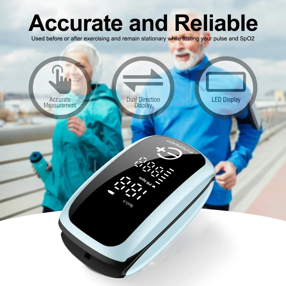 Rechargeable Fingertip Pulse Oximeter Medical Oximeter Strap Lanyard Blood Oxygen Saturation Monitor Digital LED Display Child