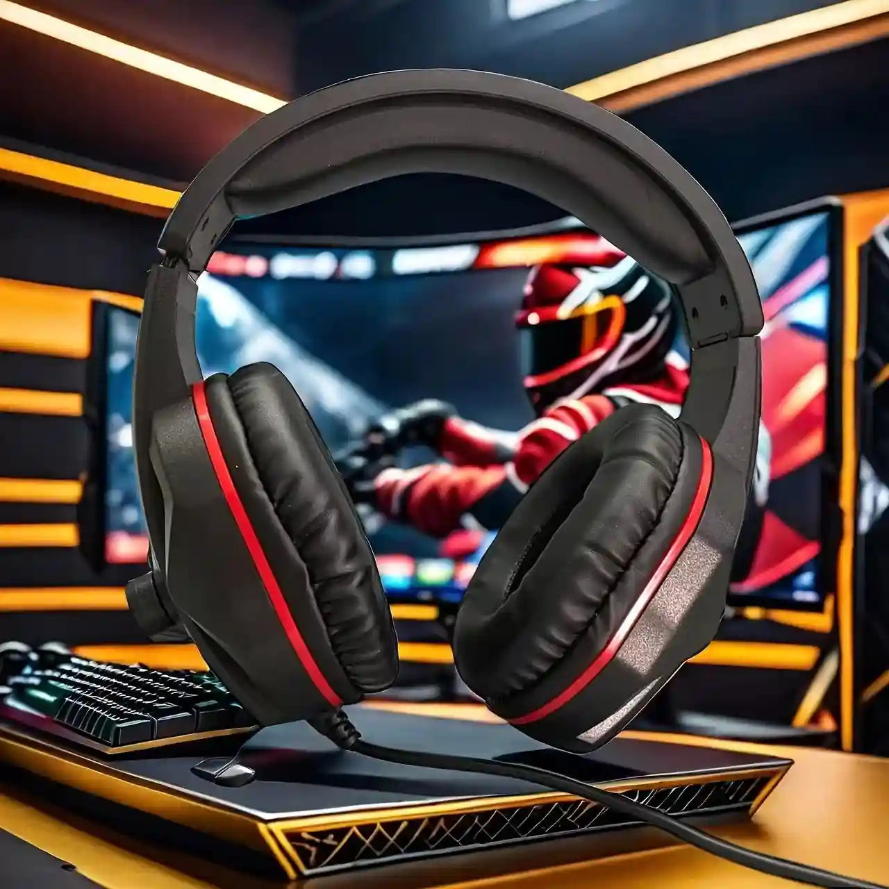 Gaming Headset with Mic | Deep Bass Over-Ear Wired Audio by Tidesmit Tidesmit