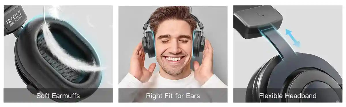 Wired Over-Ear Headphones with Memory Foam - PC, PS4 & PS5 Compatible Tidesmit