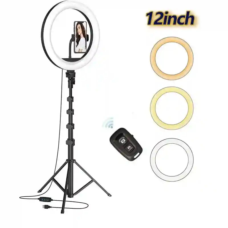 12 Inch LED Ring Light with Adjustable Tripod for Content Creation 12inch 1.5M Tripods Tidesmit