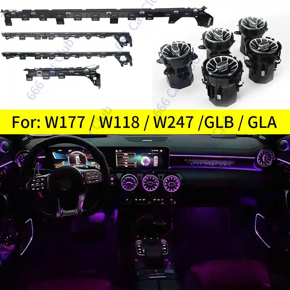 Mercedes Benz Ambient Lighting Kit 64 Color RGB LED Interior Air Tidesmit