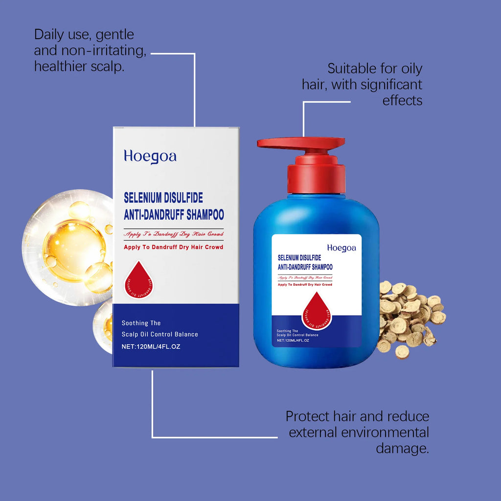 Selenium Disulfide Shampoo Anti-Dandruff Oil Control Repair Dry Hair Deep Clean Soothing Scalp Enhance Hair Luster Elasticity