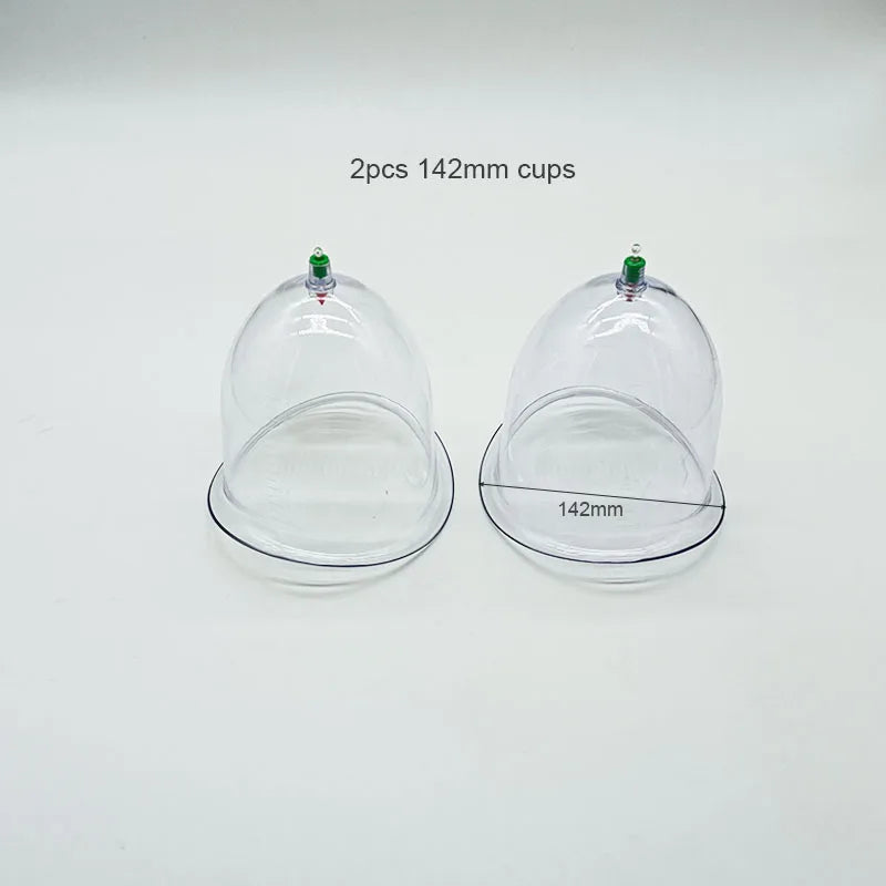 Vacuum Cupping Therapy Set for Breast and Buttock Lifting - 137mm Fascia Gun 2pcs 142mm cups Tidesmit