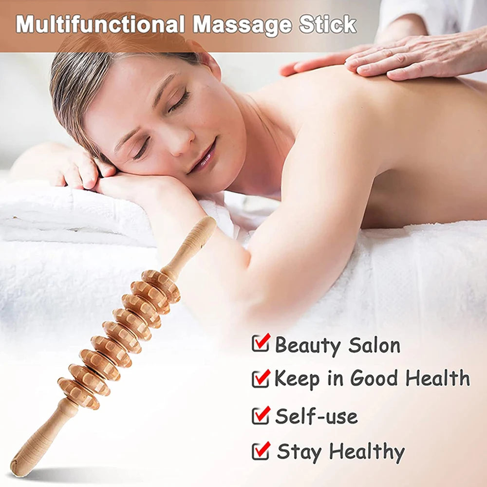 Wood Therapy Massage Tool - 6-Piece Lymphatic Drainage Recovery Set Fascia Gun Tidesmit