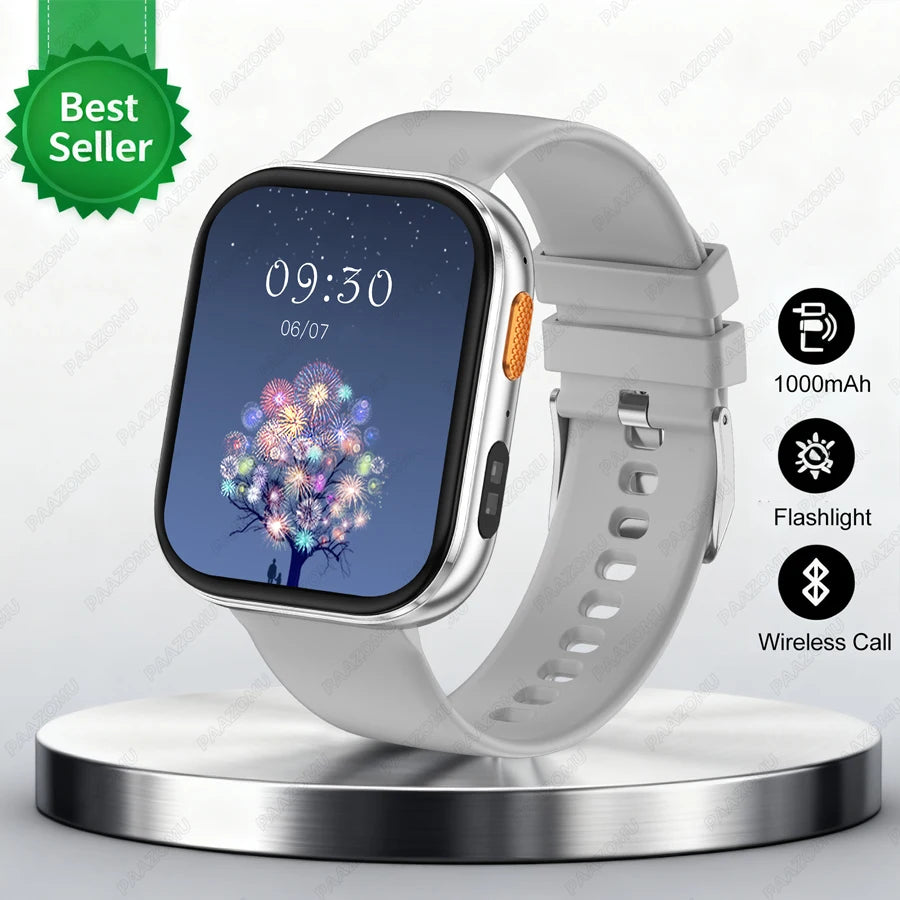 New 1000mAh Battery Smart Watches Men Heart Rate Sleep Monitor Bluetooth Call IP68 Waterproof Smartwatch Women For Android iOS