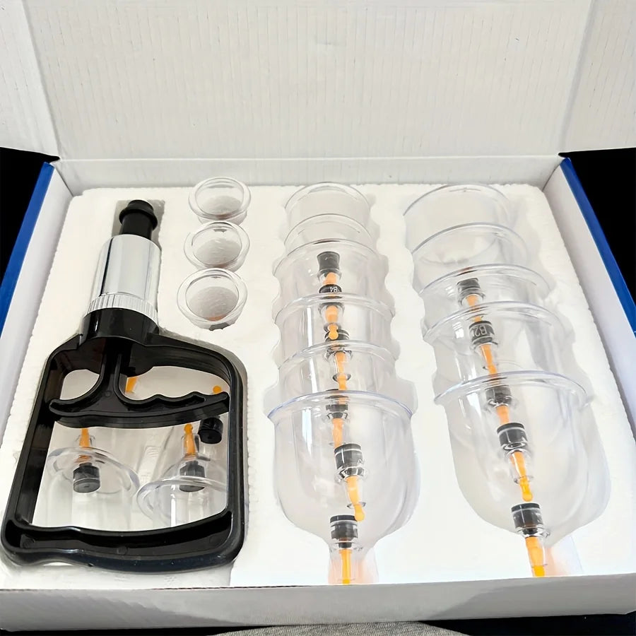 Cupping Therapy Set: 18-Piece Vacuum Massage Kit for Home Wellness Relaxation Treatment 18pcs Tidesmit
