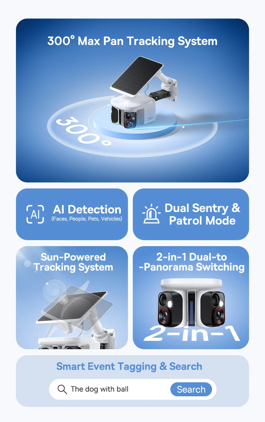 Baseus Security X1 Pro Outdoor Dual Camera Wireless 3K Camera Solar Panel Face Recognition Smart AI Tracking Security Camera