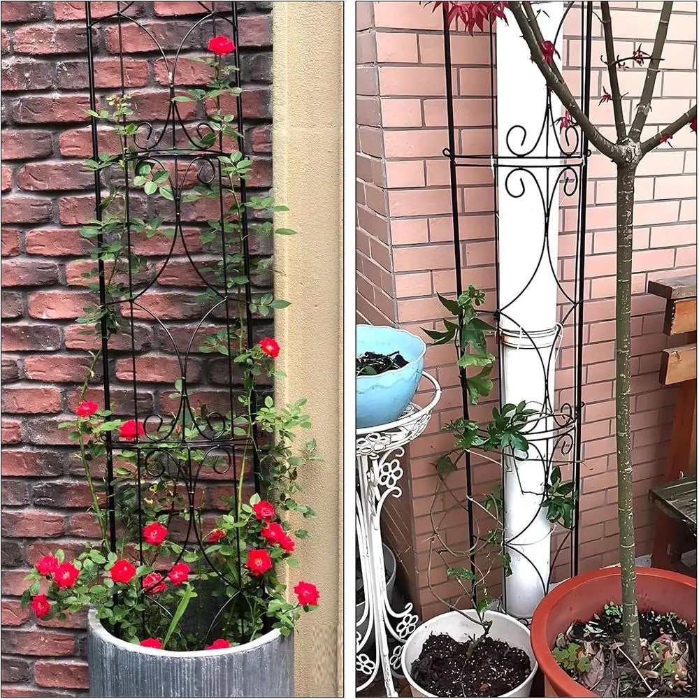 72H x 12W Indoor/Outdoor Potted Plants and Climbing Plants (Black)