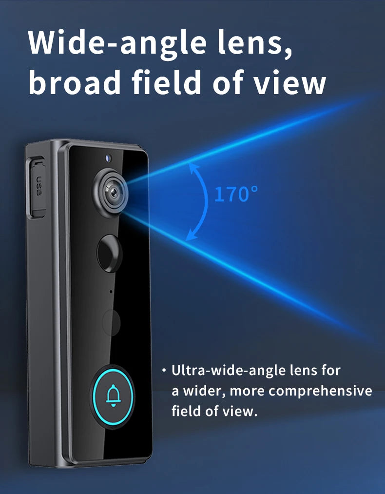 New Waterproof Wireless Doorbell Camera 4.3in IPS Screen Active Wake-Up Video Intercom Doorbell 1080P Home Security Door Bell