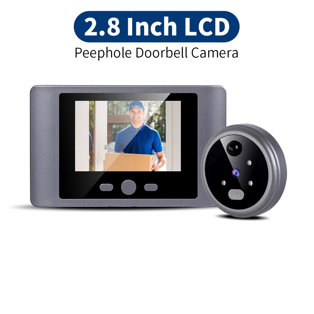 Wireless Home Security Peephole Video Doorbells 720P Digital Door Peepholes with Camera Support Video Record No APP No Wifi