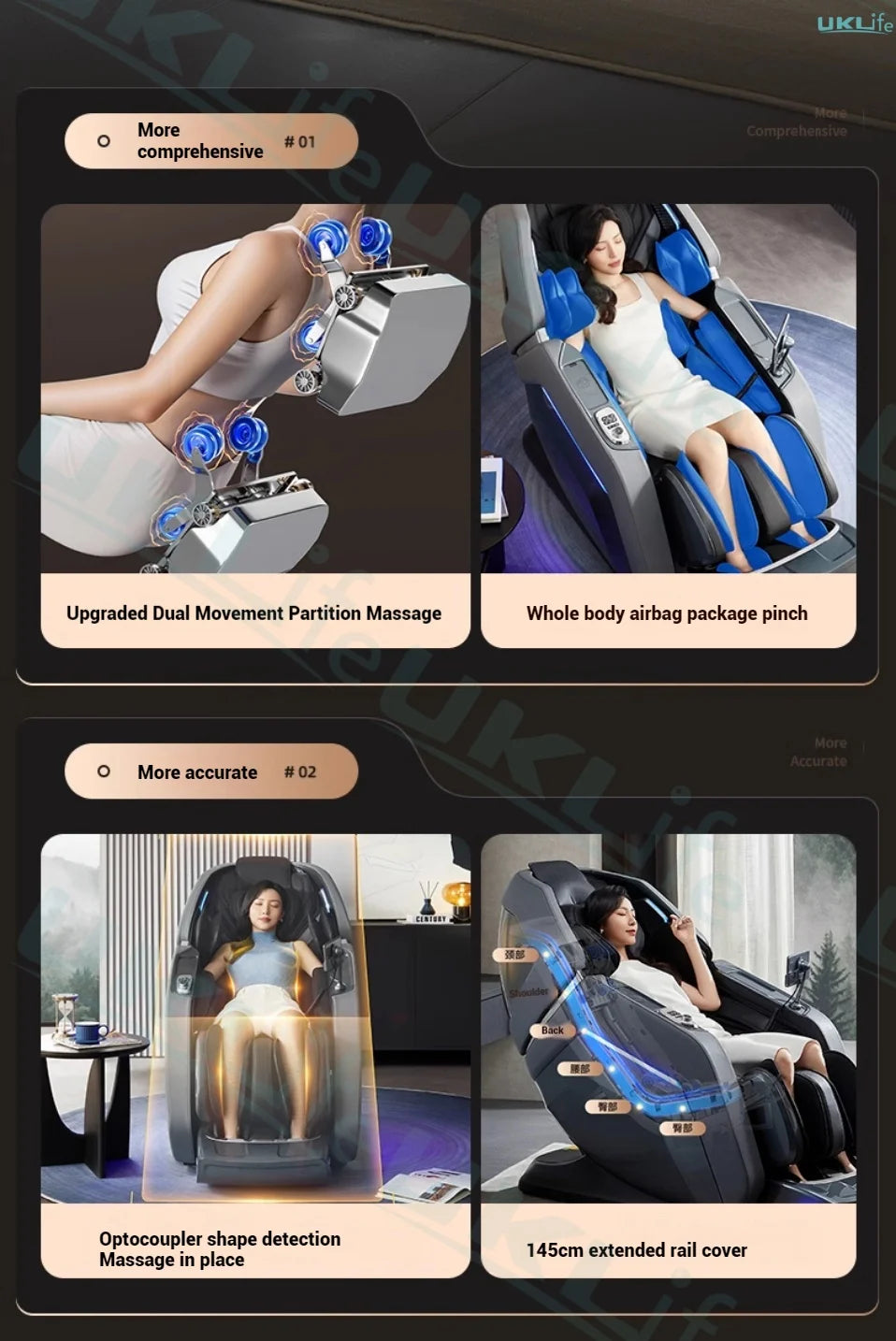 Tidesmit 4D Dual Core Full Body Massage Chair with Zero Gravity Relief Body Shaping Massage Equipment Tidesmit