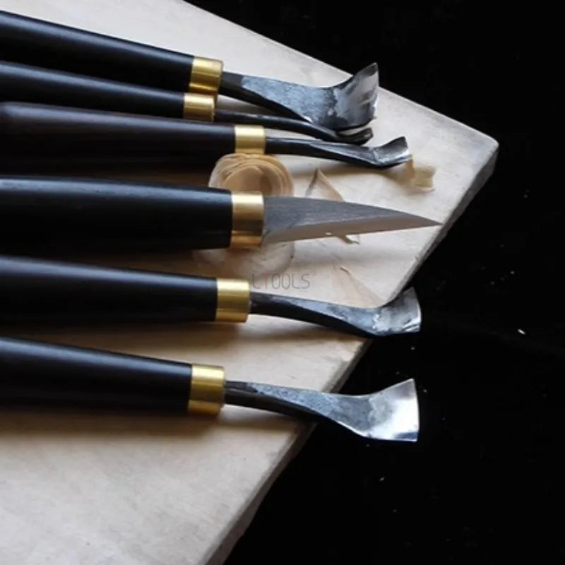 Woodworking DIY Spoon Digging Knife Precision Carving Special Curved Knife Professional Craftsman Tree-root Carving Chisel Tools
