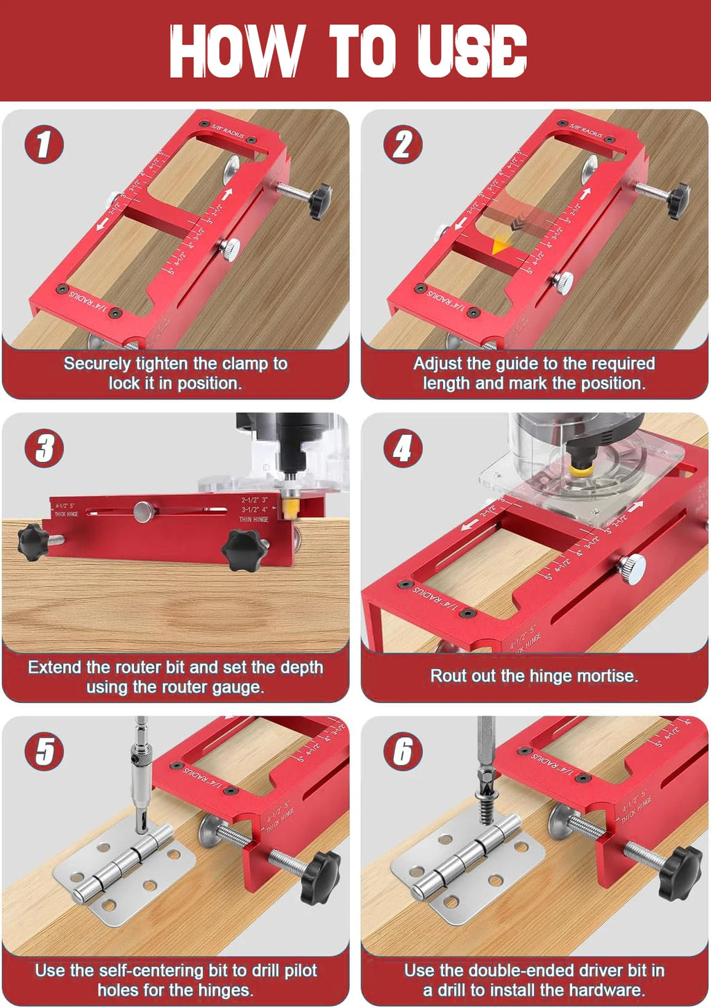 2 in 1 Hinge Drilling Fixture Combination Durable Door Frame Stable Locator Woodworking Installation Screws DIY Auxiliary Tools