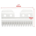 White ceramic A5 pet clipper replacement blade, 43mm wide, for smooth, professional pet grooming.
