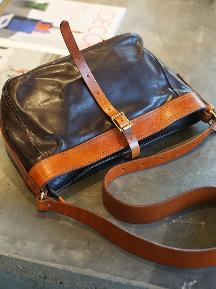 PNDME vintage high-quality first layer cowhide women shoulder bag outdoor travel designer handmade genuine leather underarm bag