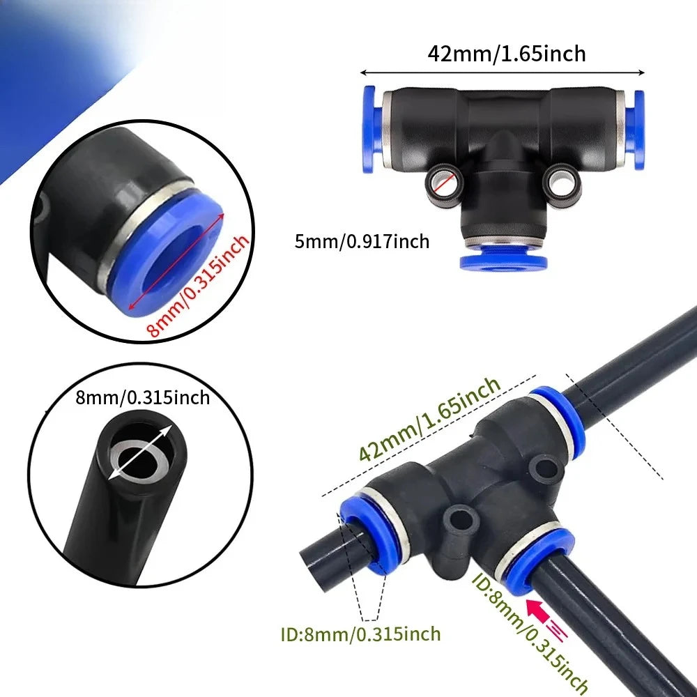 30M-5M DIY Free Bending Universal Sprayer Kit 8mm Hose Patio Misting Cooling System for Garden Plant Fogging Watering Irrigation
