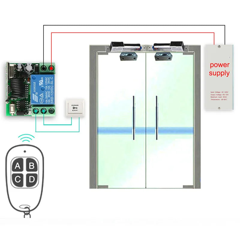 433Mhz Wireless Remote Switch Relay Kit - 12V Reliable Home Automation Tidesmit