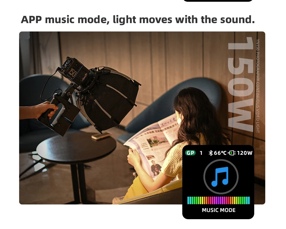 Portable 150W COB LED Video Light – Adjustable Color Temperature Kit Tidesmit
