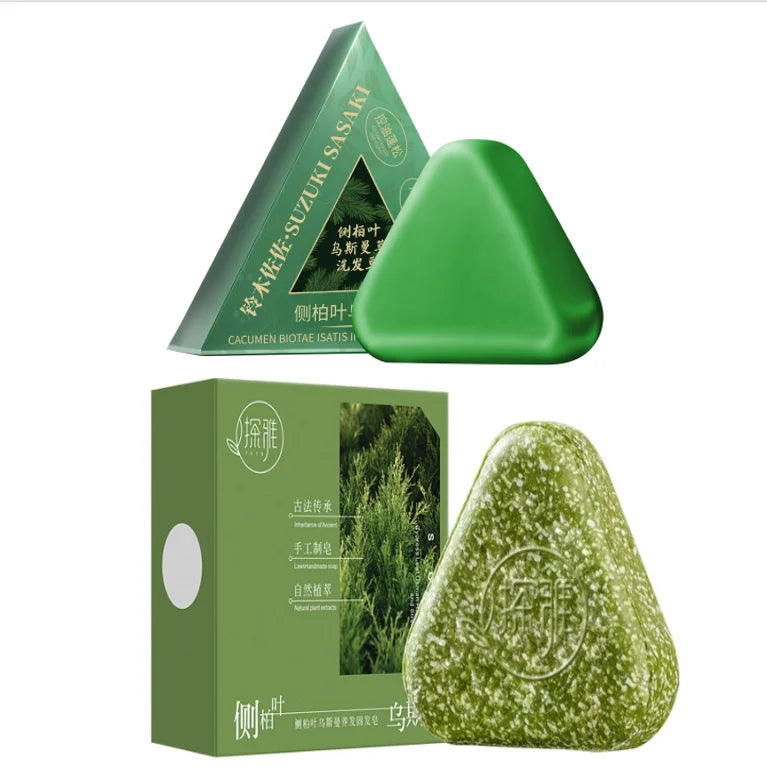 Hair Strengthening Nourishing Shampoo Soap,Oriental Arborvitae Usman Herbal Extract Anti Hair Loss,Face Wash Clean Handmade Soap