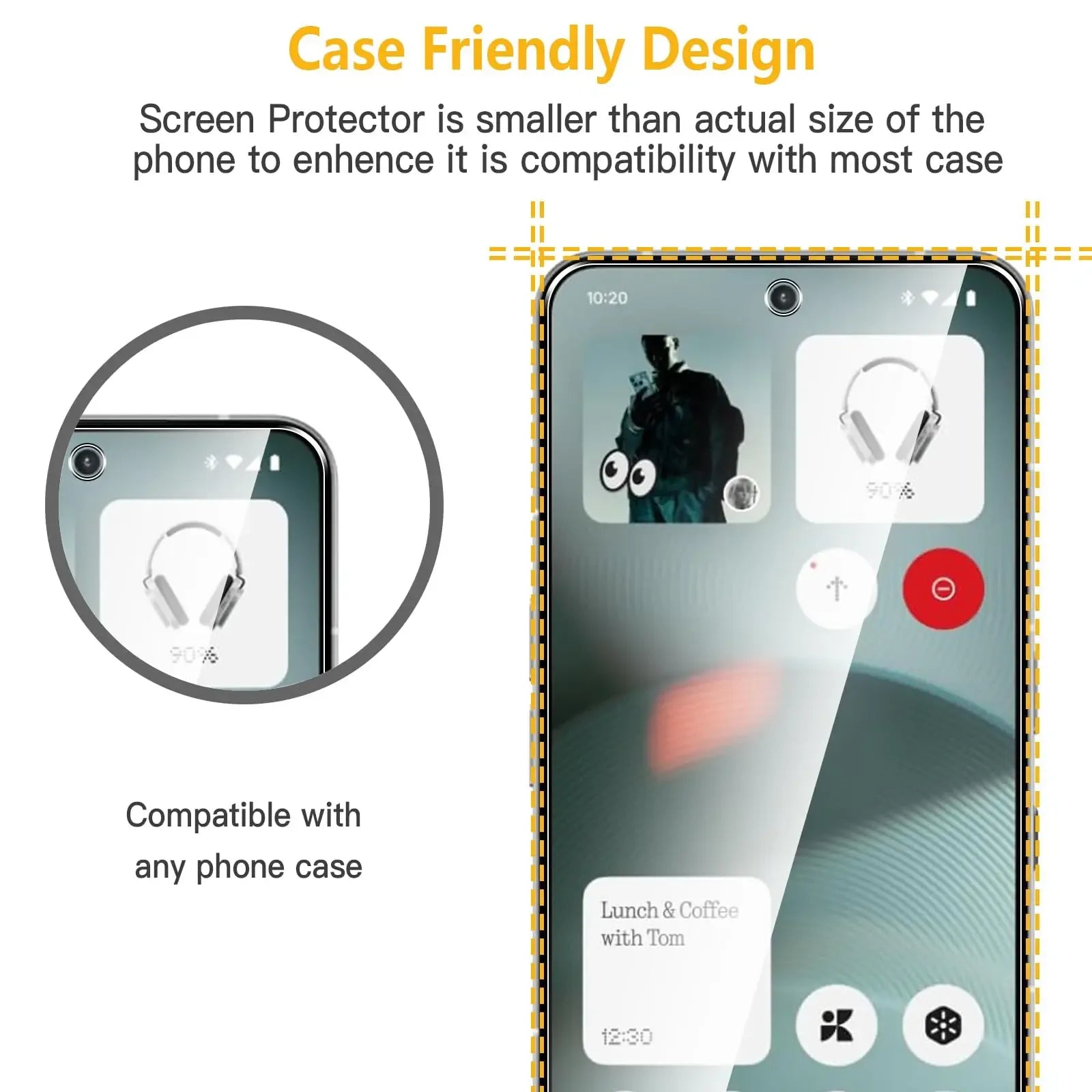 Nothing Phone 3 Screen Protector Tempered Glass 2 Pack Clear Tidesmit