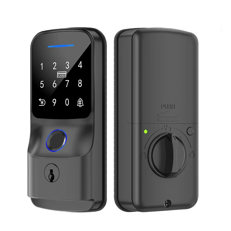 Tuya BLE WiFi Smart Door Lock Fingerprint Password RFID Card Key Unlock APP Control Electronic Deadbolt Lock for Home Office