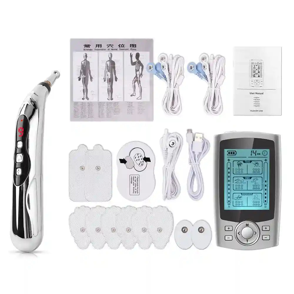 Eye Massage Instrument for Pain Relief - Portable EMS Wellness Device Eye Massage Instrument Silver with pen Tidesmit
