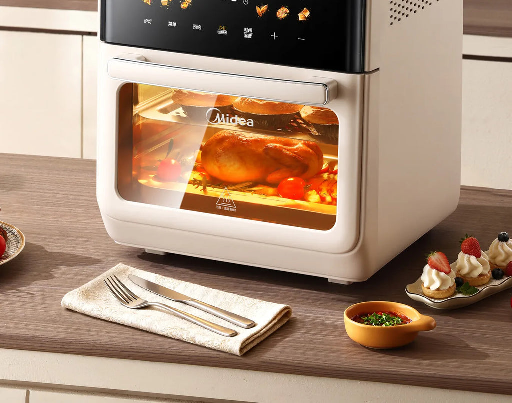 Midea Air Fryer 12.5L Large Upgrade Air Fryer Oven Combo Large Capacity Visual Touch Screen Multi‑Layer No‑Flip Needed 220V