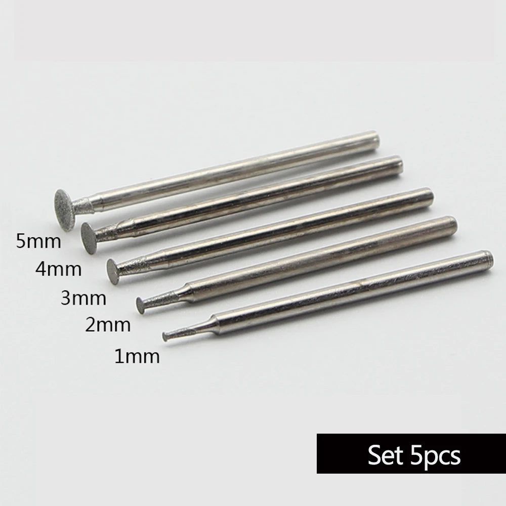 Steel sheet cutting head set, 1mm–5mm tip diameters, 5-piece