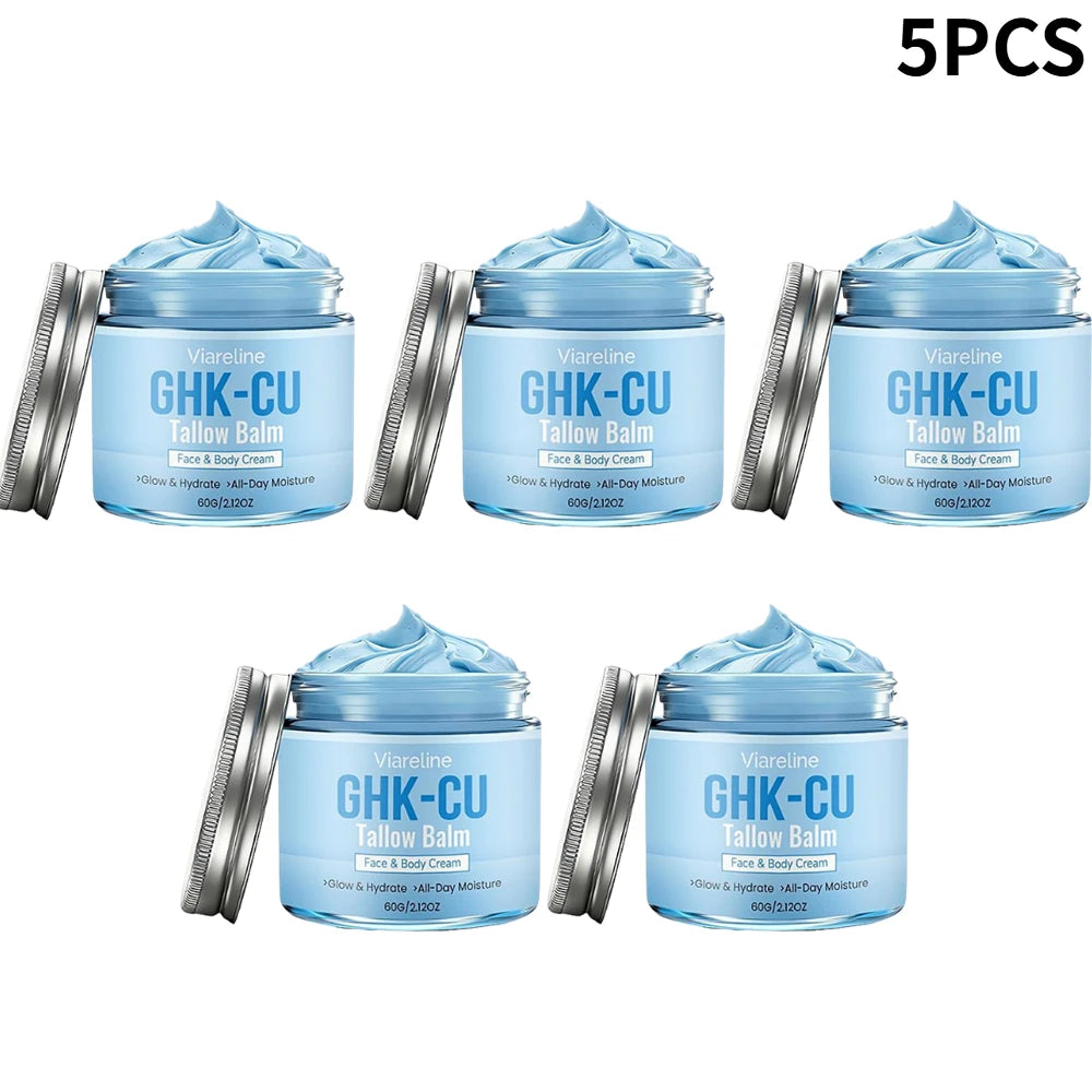 Copper Peptides GHK-Cu Beef Tallow Honey Blue Balm for Face & Body Moisturizing Hydrating & Brightening For All Skin Types