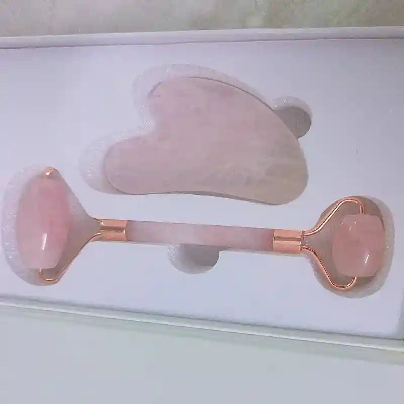 Gua Sha Facial Massage Tool Set | Premium Pink Quartz | Tidesmit Eye Massage Instrument Tidesmit